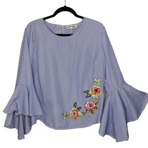 Womens Bell Sleeve Floral Kontrol Top - Size XL
